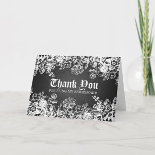 Merci Demoiselle d'Honneur Victorian Flourish Noir