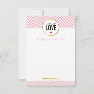 Merci d'entreprise fait avec amour rose chevron