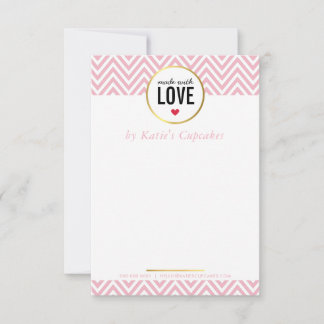 Merci d'entreprise fait avec amour rose chevron