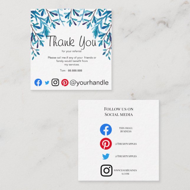 Merci d'entreprise pour votre carte de visite de r (Devant / Derrière)