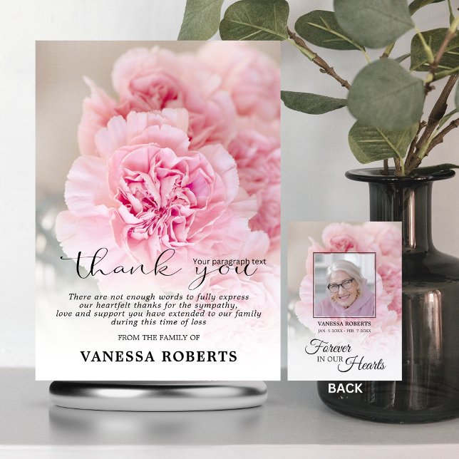 Merci des oeillets rose en Sympathie | PHOTO (Créateur téléchargé)