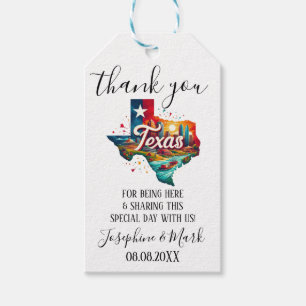 Merci d'être ici Texas Cadeau de voyage étiquette