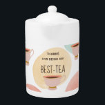 Merci d'être mes meilleurs amis pour le thé<br><div class="desc">Cette mignonne théière "merci d'être ma meilleure théière" avec de jolies illustrations de tasse de thé pastel est un cadeau parfait pour votre bestie à thé!</div>