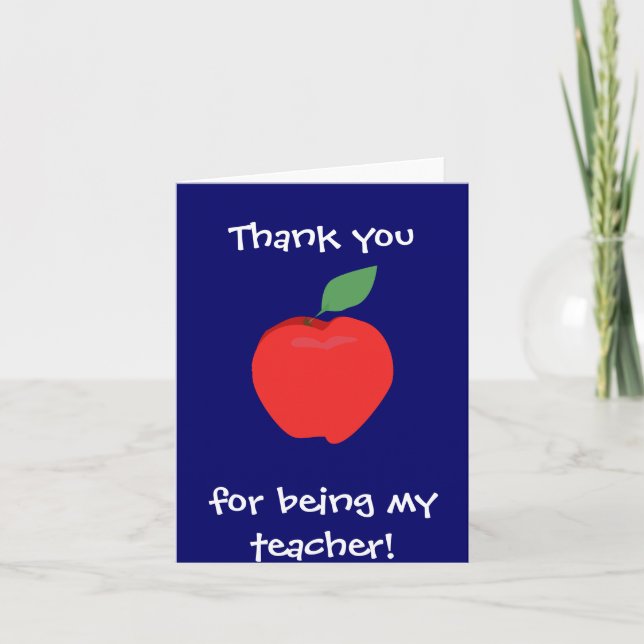 Merci D'Être Mon Enseignant ! Carte (Devant)