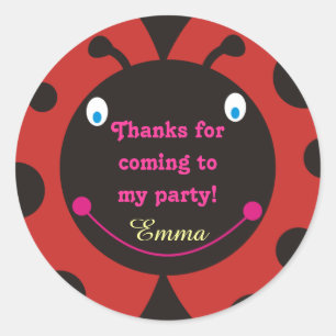 Merci d'être venu à ma fête ! Stickers Ladybug