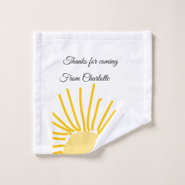 merci d'être venu nom du destinataire message text (Gant de toilette)