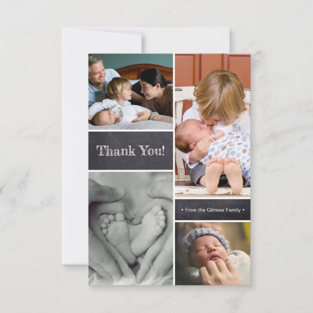 Merci, deuxième bébé faire-part de naissance (Devant)