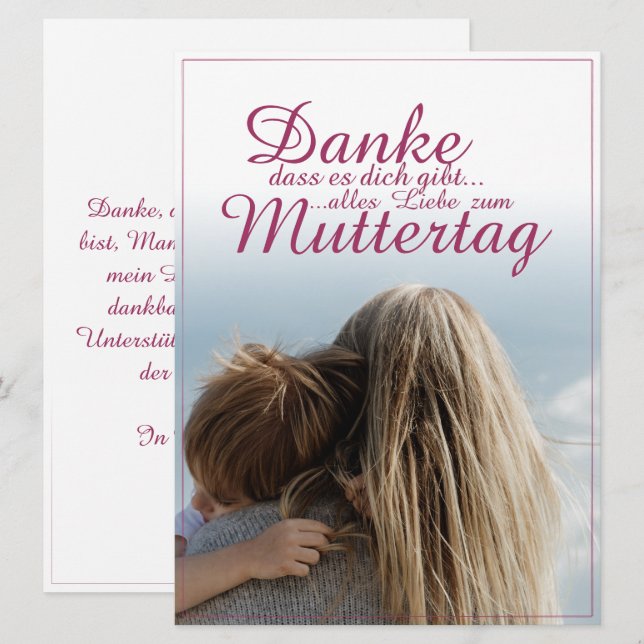 Merci d'exister, Fête des Mères, Mère et Enfant (Devant / Derrière)