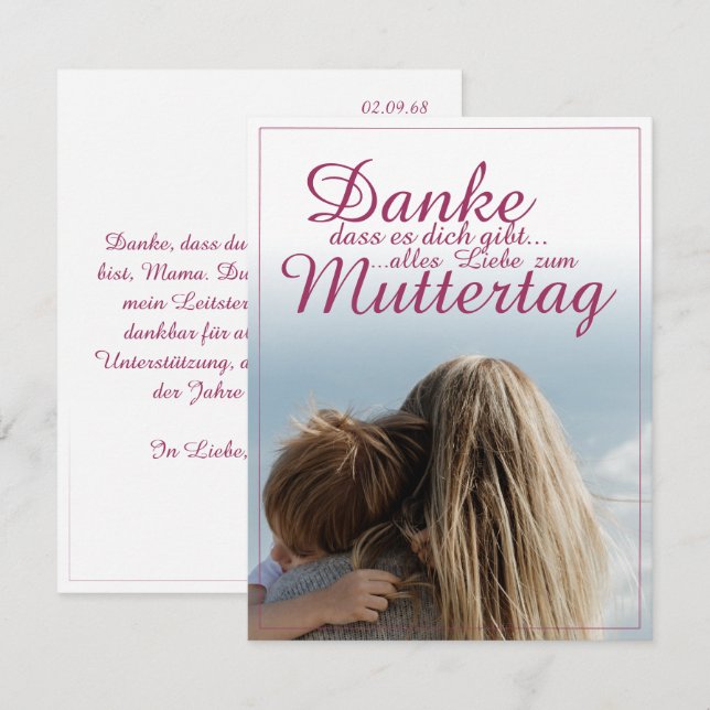 Merci d'exister, Fête des Mères, Mère et Enfant (Devant / Derrière)