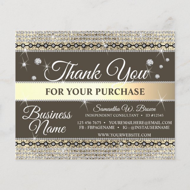 Merci Diamant Or Brown Pour Commander Bijoux (Devant)