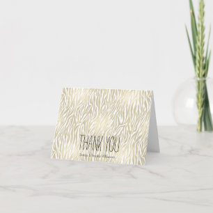 Merci d'impression chic Gold Zebra
