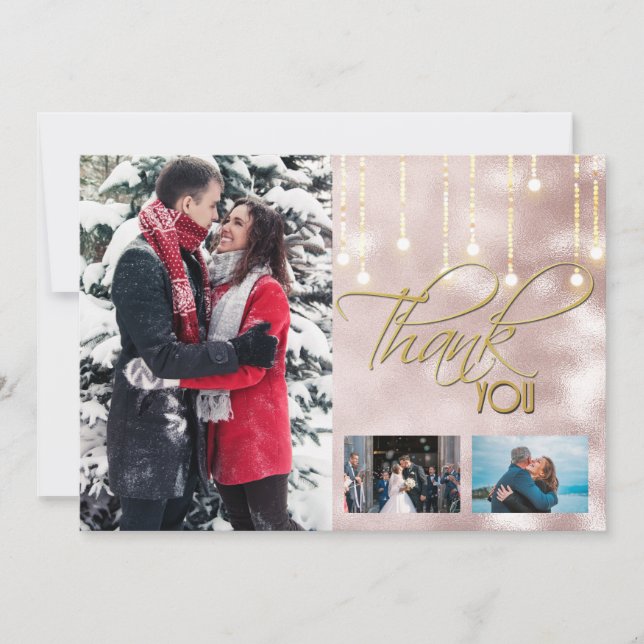 Merci do-it-yourself 3 rose photo lumières à corde (Devant)