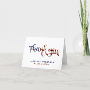 Merci d'obtention du diplôme, blanc et bleu rouges
