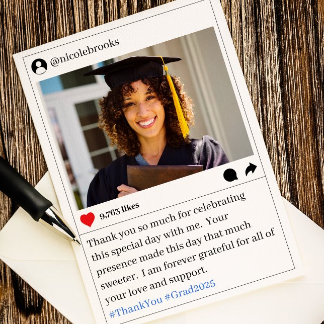 Merci d'obtention d'une licence de photo sur les m (Social Media Post Photo Wedding Thank You Card
)