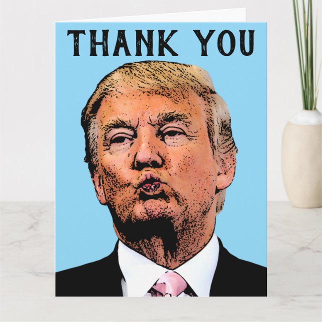 MERCI DONALD TRUMP KISS carte de voeux (Devant)
