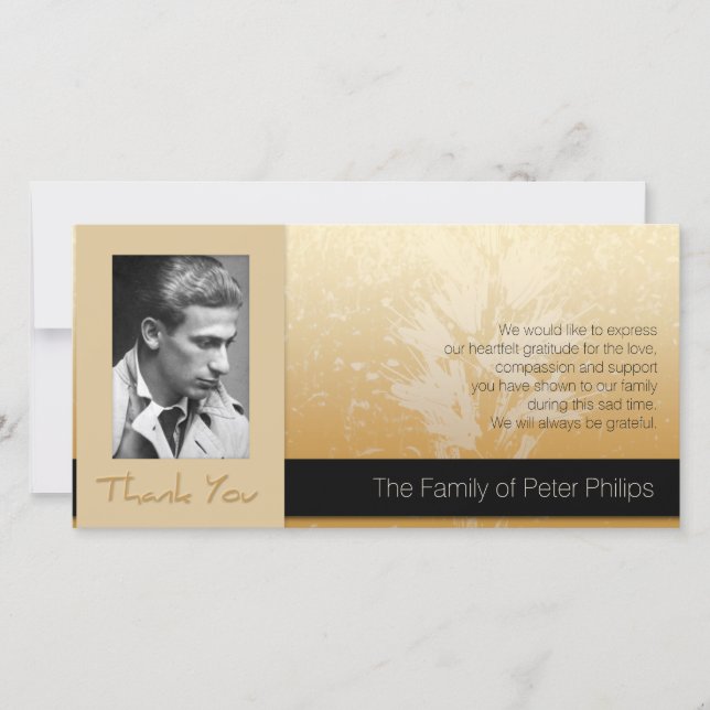 Merci d'or 2 de sympathie de photo de cadre (Devant)