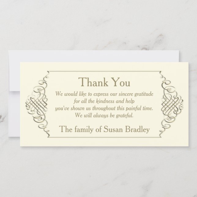 Merci d'or élégant de sympathie de cadre (Devant)