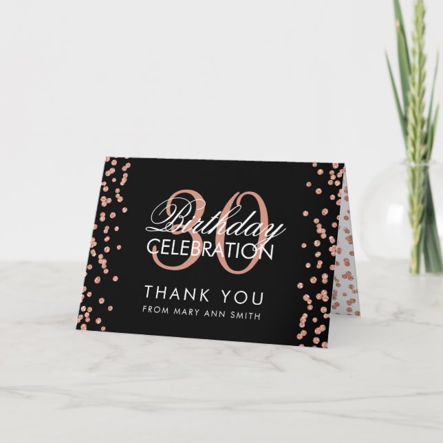 Merci d'or rose 30e anniversaire Confetti Noir (Devant)