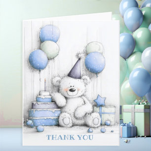 Merci d'Ours en Teddy Bleu