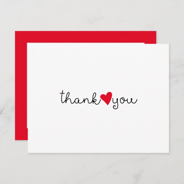 Merci du coeur rouge mignon (Devant / Derrière)
