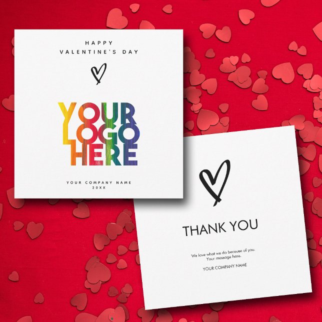 Merci du logo Heureuse Sainte-Valentin (Happy Valentine's Day Business Logo Thank You)