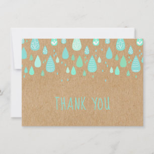 Merci écriture manuscrite gouttes de pluie vert me