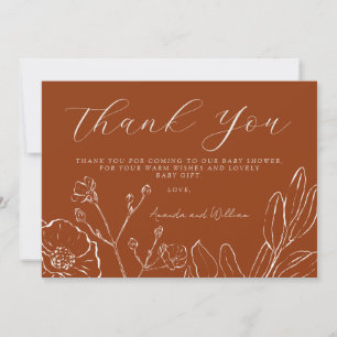 Merci Elegant Burnt Orange Feuilles botaniques