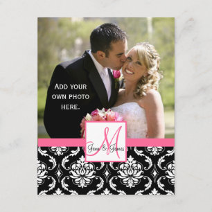 Merci élégant de photo de mariage damassé de