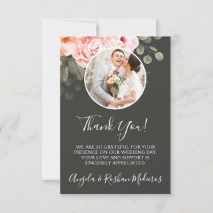 Merci Elegant Floral Botanical Mariage Card
