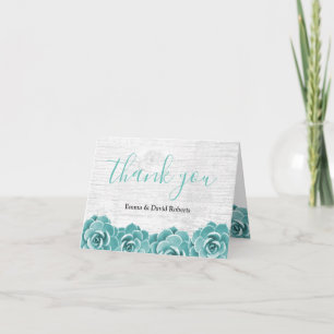 Merci élégant floral succulent rustique de mariage