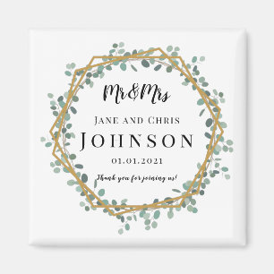 Merci Elégant Magnets de verdure pour Mariage