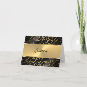 Merci Elegant noir et or Filigree