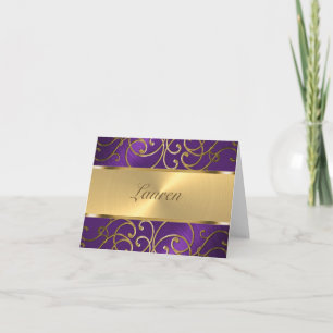 Merci élégant violet et Gold Filigree