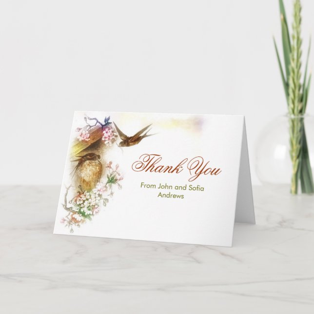merci élégante carte mariage inséparable (Devant)