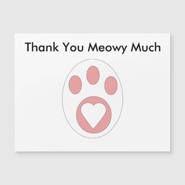 Merci Empreinte de Patte de Chat Cœur Personnalisa (Devant)