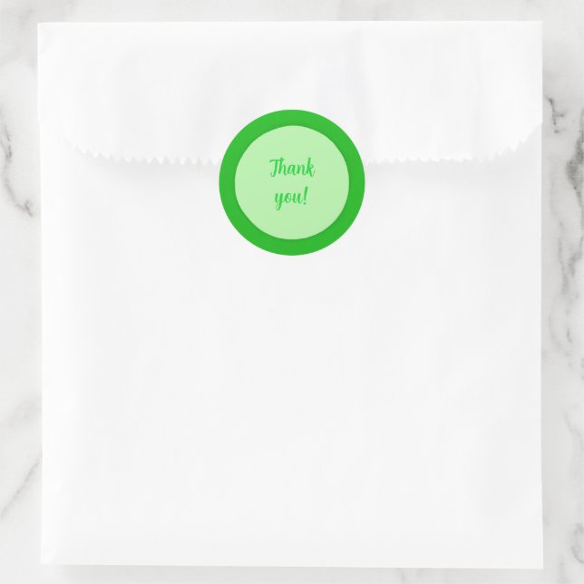 Merci en autocollants de cercle vert (Sac)