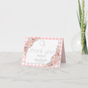 Merci En vichy de corail monogramme