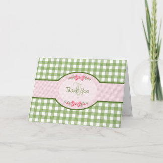 Merci En vichy Vert Fille Avec Monogramme