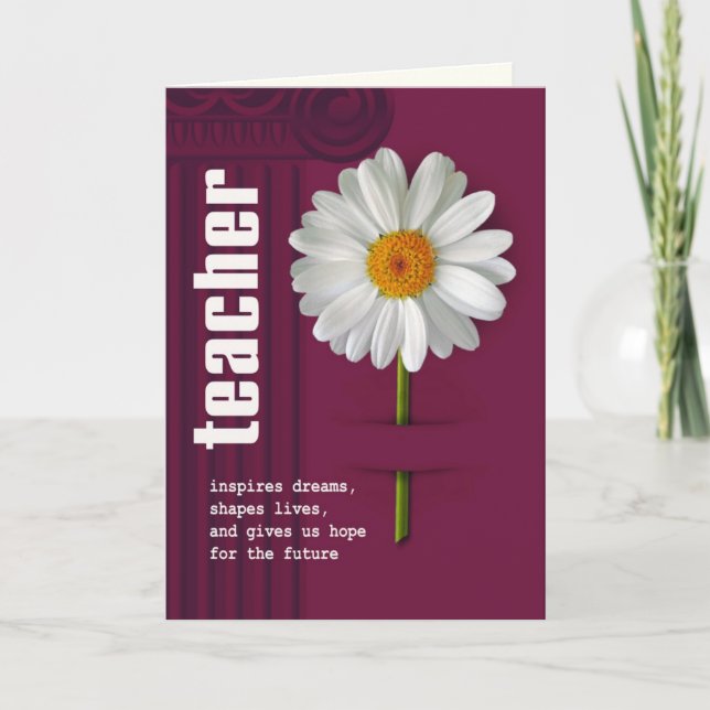 Merci Enseignant Daisy Design Carte personnalisée (Devant)