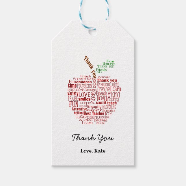 Merci enseignant étiquette de cadeau PTO (Devant)