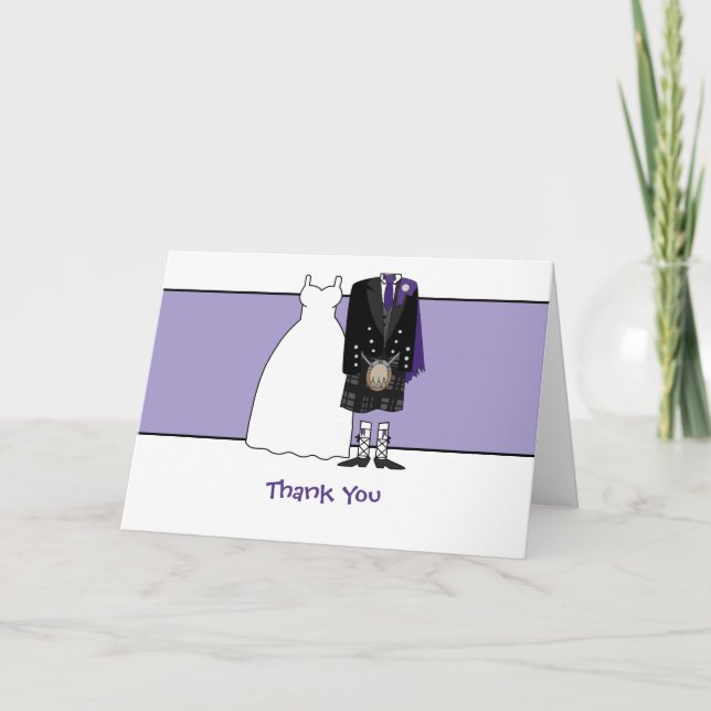 Merci Épouse et Mari de Mariage Écossais - violet (Devant)