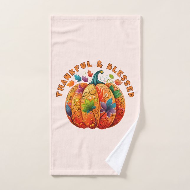 Merci et béni Citrouille d'automne (Serviette à main)