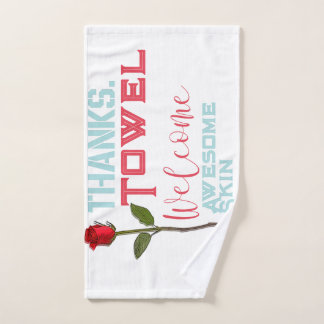 Merci et bienvenue serviette main