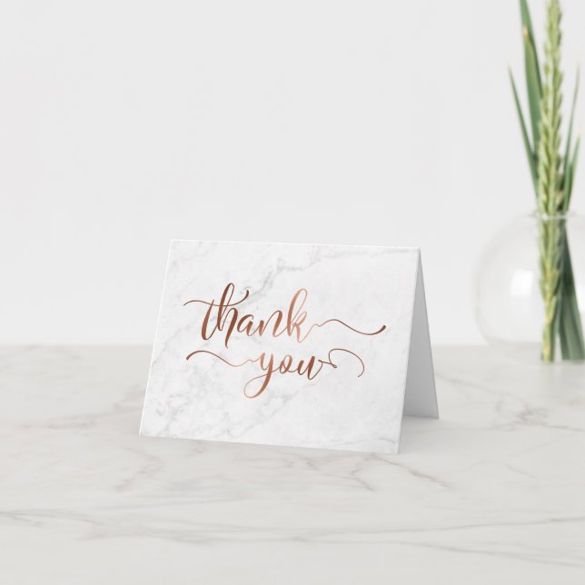Merci et Marbre blanc de script Faux Copper Foil (Devant)