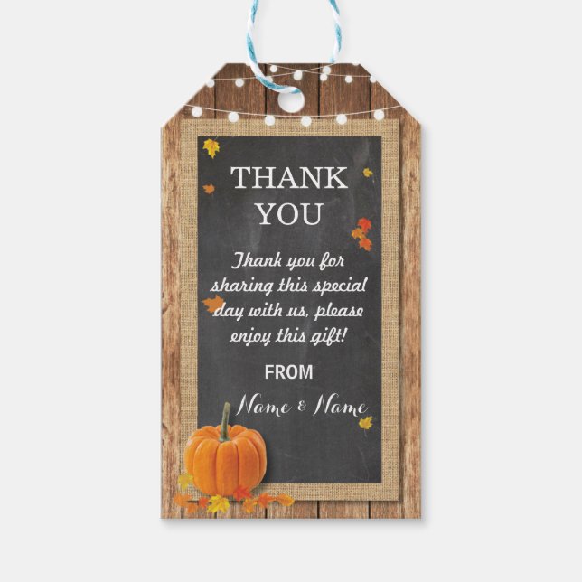 Merci Étiquette Favoriser Étiquettes Citrouille Ma (Devant)