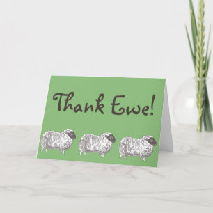 Merci Ewe ! Carte de voeux Sheep