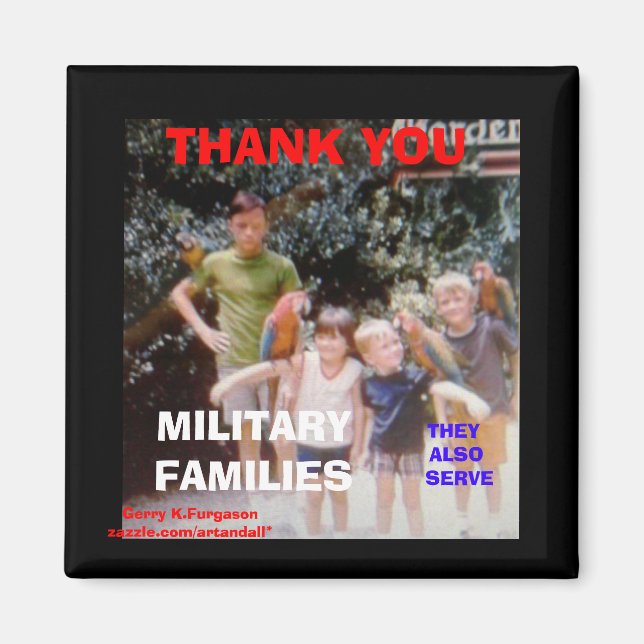 MERCI FAMILLES MILITAIRES Magnet (Devant)