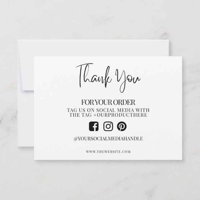 Merci Fancy Calligraphie Support personnalisé Inse (Devant)