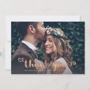 Merci fantastique Mariage Photo Rose Gold Script
