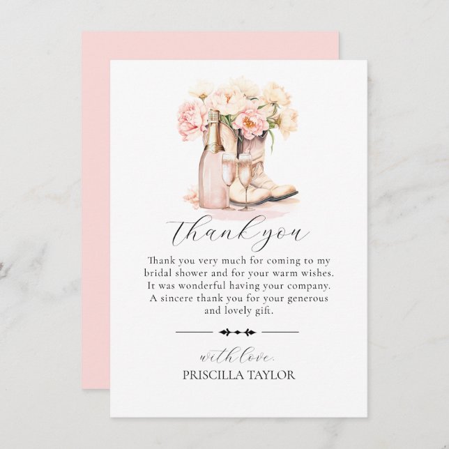 MERCI FÊTE DES MARIÉES Bottes de fille rose (Devant / Derrière)